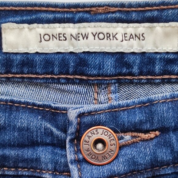 Jones New York Lexington jeans women's size 12 denim blue straight high rise - Picture 6 of 16
